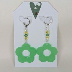 Flower Shaped Resin Earrings – Glow in the Dark