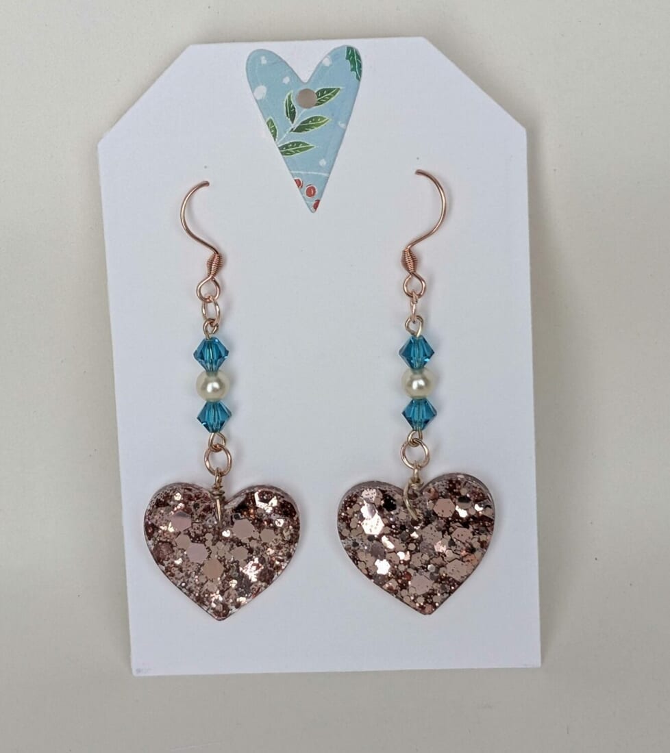 Heart Shaped Resin Earrings