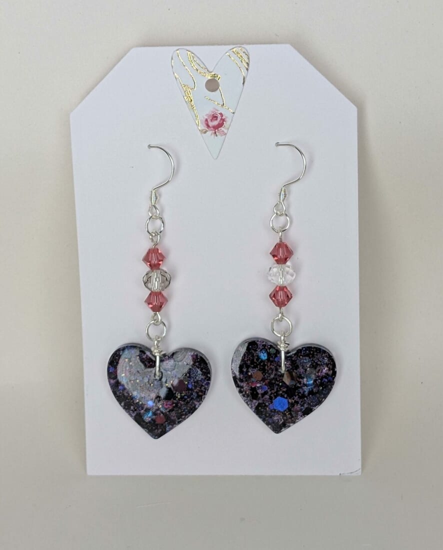 Heart Shaped Resin Earrings