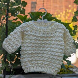 Crop Sleeve Bobble Baby Sweater