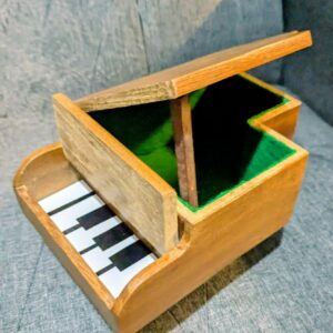 Handcrafted Wooden Grand Piano Jewellery Box with Felt Lining