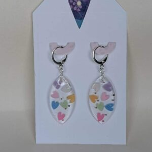 Oval Shaped Resin Earrings