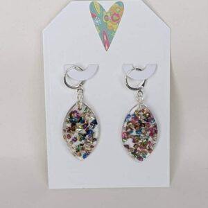 Oval Shaped Resin Earrings
