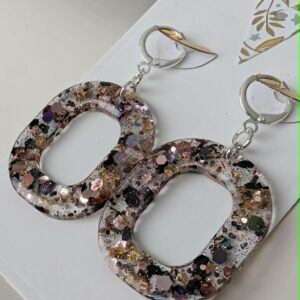 Rounded Edge Square Resin Earrings