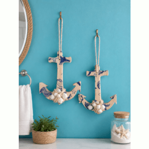 Hanging Wooden Anchor Decorations, 2 available