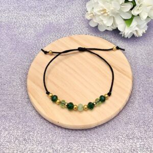 Green and Gold Adjustable Cord Bracelet