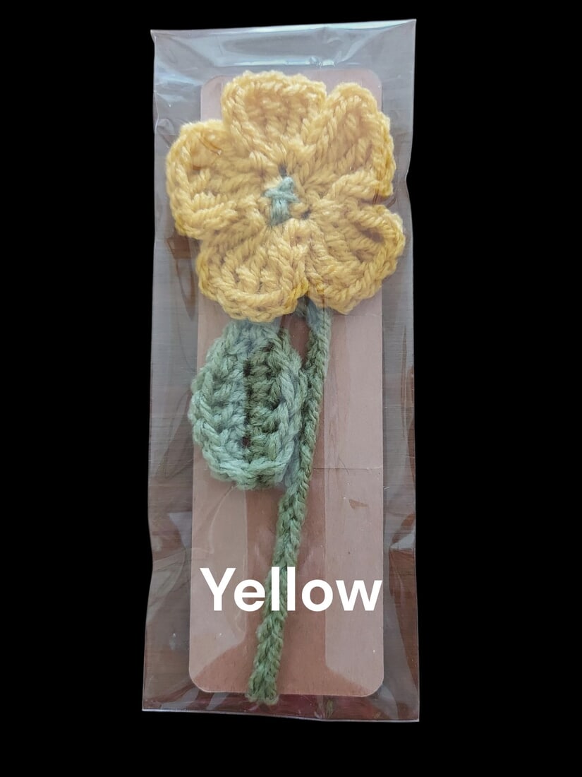 Handmade Crochet Flower Bookmark - various colours available - Image 7