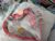 Hand Painted Red Wooden Hanging Heart with Silver Paint and Love Ribbon