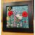 Garden flowers and Bumble Bee Framed Embroidery Art Picture