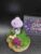 Hand Painted Purple Mushroom with Dried Flowers and Green Grass