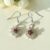 Silver & Red Lotus Flower Earrings With Sterling Silver Hooks