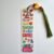 Acrylic Teacher Bookmark: Half Teacher, Half Coffee with Green Beaded Tassel