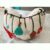 Hanging Heart Decoration with Christmas bunting, hand embroidered