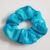 Aqua Glitter Cotton Scrunchie – Handmade Hair Tie, Sparkly Hair Band