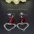 Gothic Barbed Wire Heart Earrings | Red Crystal Heart Earrings | Handmade Alternative Jewellery | Stainless Steel Ear Wires | Dark Romantic Gothic Earrings