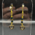 Black Heart Drop Earrings, Gold and Green Crystal Earrings, Hypoallergenic Stainless Steel Ear Wires, Elegant Dangle Earrings Gift.