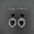 Black Gothic Heart Earrings, Victorian Style Dangle Earrings, Handmade Dark Romantic Jewellery, Alternative Statement Earrings, Goth Gift for Her