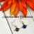 Handmade Blue Enamelled Planet Charm Earrings.