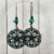 Handmade Turquoise Howlite Filigree Earrings | Boho Bronze Drop Earrings | Turquoise Gemstone Chip Earrings | Vintage Style Statement Jewellery | Gift for Her