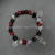 Red Black Coffin Bracelet, Gothic Beaded Bracelet, Alternative Charm Bracelet, Coffin Star Jewellery, Punk Gothic Gift, Magnetic Clasp Bracelet.
