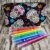 Colourful Sugar Skull Zipper Pouch – Medium Size Day of the Dead Makeup Bag Pencil Case And Travel Organiser