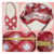 Red and White Granny Square Shopping Bag with Strawberry Lining
