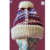 Handmade Loom Knitted Patterned Hat with Faux Fur Pom-Pom – Adult Size
