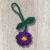 Handmade Crochet Flower Bag Charm – Purple & Green Floral Accessory