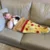 Pizza Cocoon Snuggle Blanket – Soft Chunky Wool with Mushroom, Pepperoni, and Ham Design