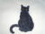 Chic Black Cat Sitting Design Tote Bag or Cushion Cover