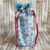 Eco-Friendly Reusable Gift Bag – Handmade Swirly Floral Print Drawstring Pouch in Aqua Blue