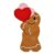 Gingerbread Character with Heart Balloons – Handmade Felt Decoration