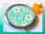 Hand Painted Mint Green Compact Mirror with Dot Art Daisies