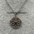 Handmade Silver Fairy/Wicca Inspired Pendant with Green Crystal Center