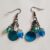 Handmade Blue Beaded Drop Earrings – Boho Chic Dangle Earrings with Shell and Glass Beads
