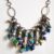 Handmade Blue & Green Eclectic Charm Necklace – Wirework Beaded Statement Jewellery