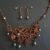 Handmade Copper Wirework Chaos Vine Necklace And Earrings Set – Artisan Jewellery with Iridescent Beads