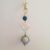 Handmade Crystal Bag Charm – Clip-On Keychain with Silver Ring and Glow Bead Flower Accent
