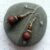 Handmade Dark Copper Beaded Drop Earrings – Textured Stardust Dangly Jewellery
