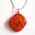 Handmade Dark Orange & Ochre Fused Glass Pendant Necklace – Unique Jewellery
