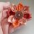 Handmade Fabric Flower Brooch in Warm Orange & Red – Unique One-of-a-Kind Button Pin