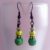 Handmade Green Beaded Drop Earrings – Textured Dangle Earrings with Boho Charm