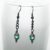Handmade Green Beaded Flower Earrings – Dangly Drop Earrings with Airbrushed Beads and Vintage Floral Caps