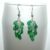Handmade Green Miyuki Bead Cluster Earrings – Textured Drop Earrings with Iridescent Finish