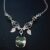 Handmade Green Wirework Necklaces with Fused Glass Pendant – Artisan Glass Beads & Leaf Charm Detail