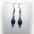 Handmade Hematite and Purple Bead Drop Earrings – Elegant Dangly Earrings with Black Findings