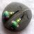 Handmade Lampwork Glass Flower Earrings – Green & Pink Drop Dangle Beaded Earrings