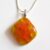 Handmade Orange And Lime Green Fused Glass Pendant Necklace – Unique Jewellery