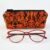 Handmade Orange & Black Gothic Glasses Case – Padded Zip Pouch for Sunglasses or Eyewear