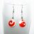 Handmade Orange Swirl Ceramic Bead Drop Earrings – Bright Dangly Statement Jewellery